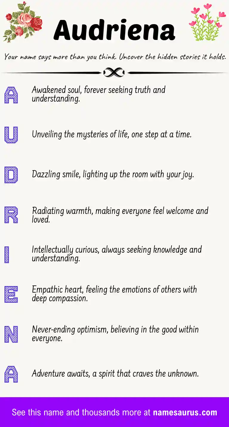 Acrostic poem about Audriena.