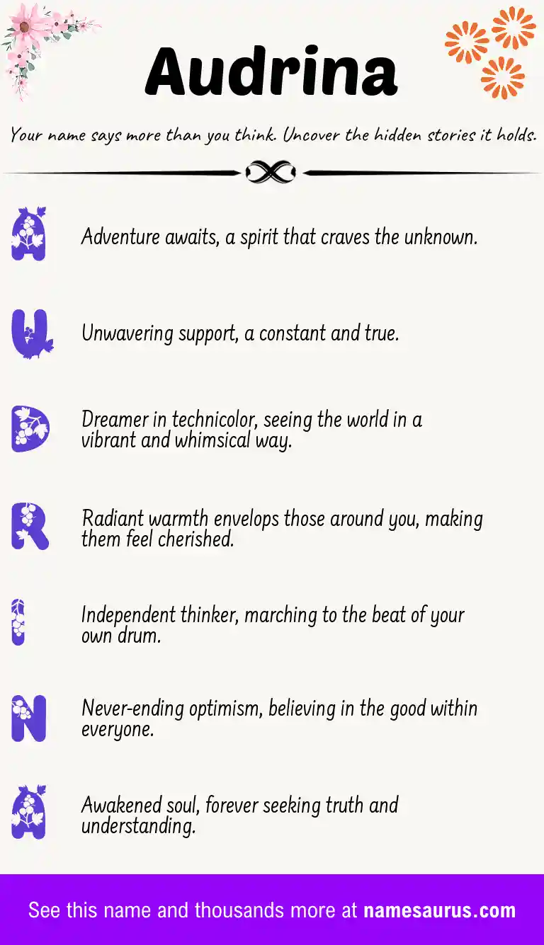 Acrostic poem about Audrina.