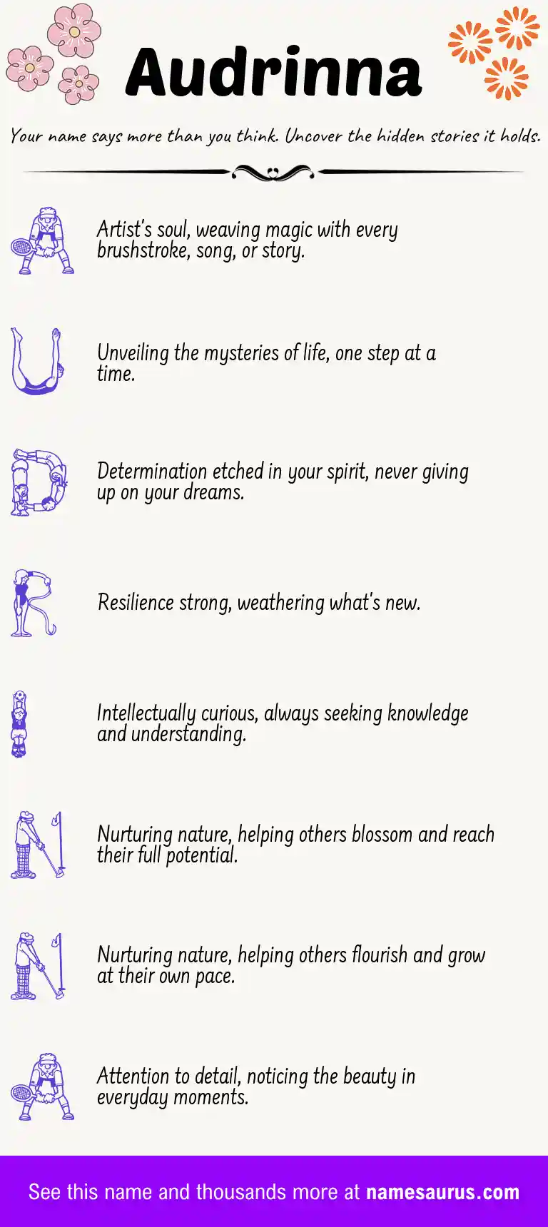 Acrostic poem about Audrinna.
