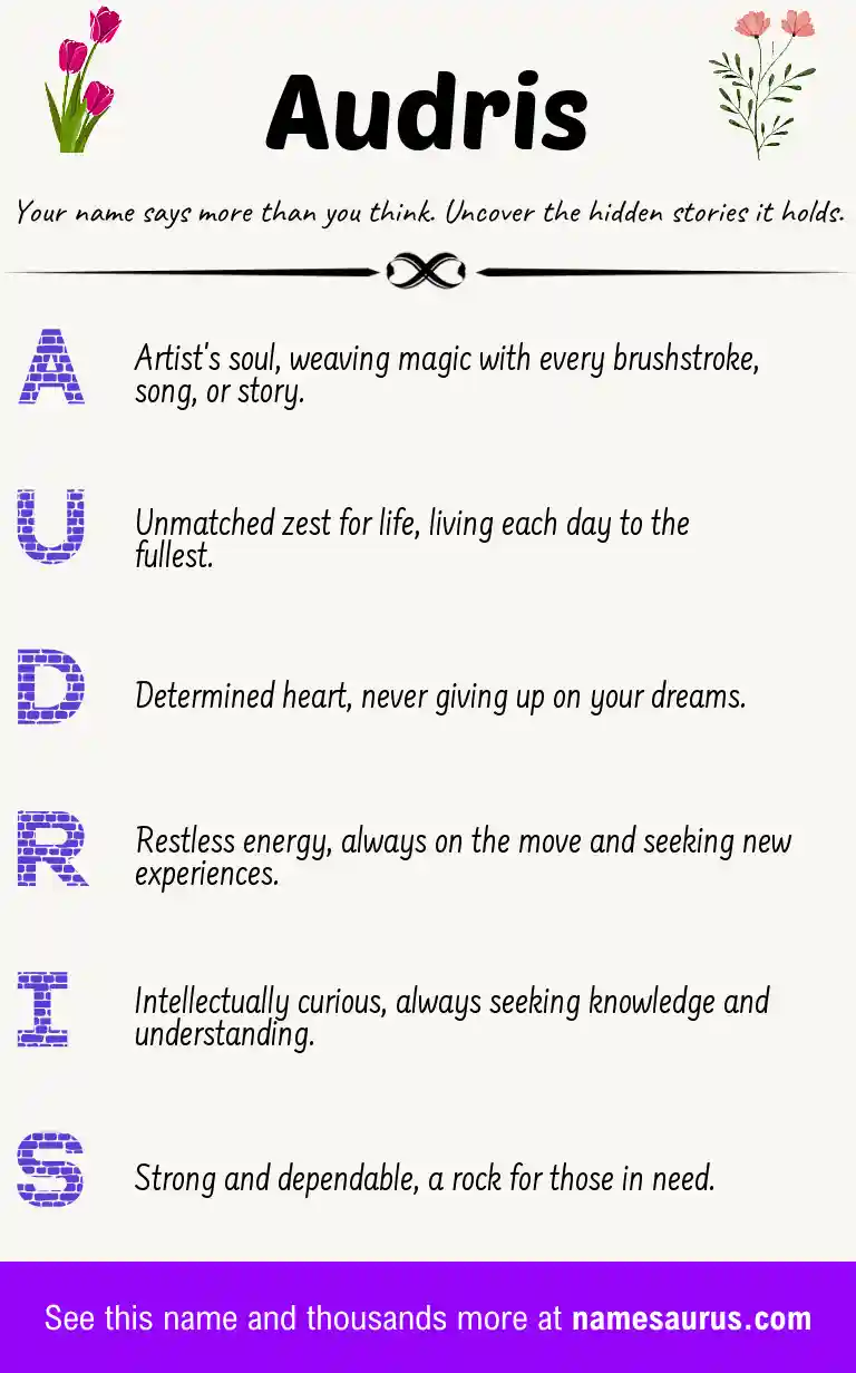 Acrostic poem about Audris.