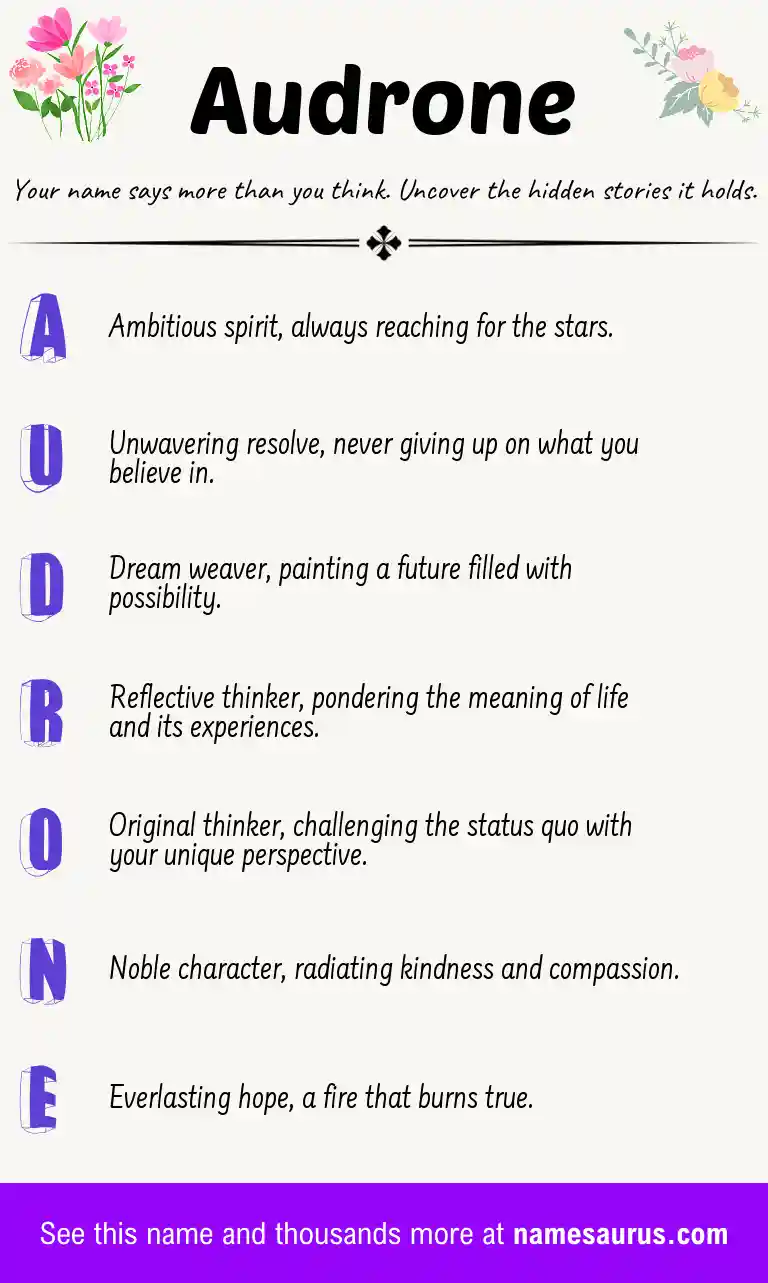 Acrostic poem about Audrone.