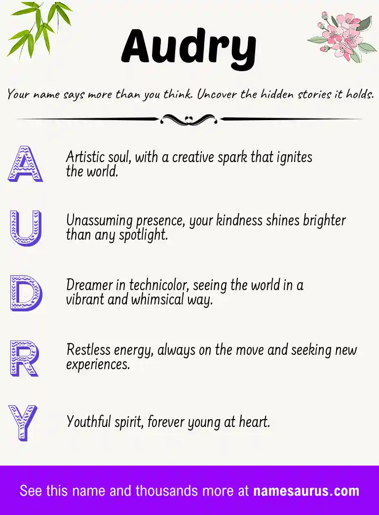 Acrostic poem about Audry.