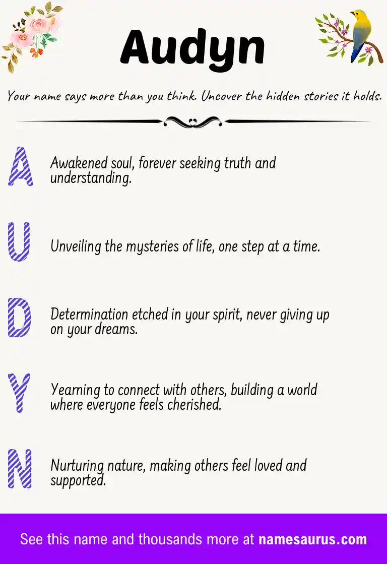 Acrostic poem about Audyn.