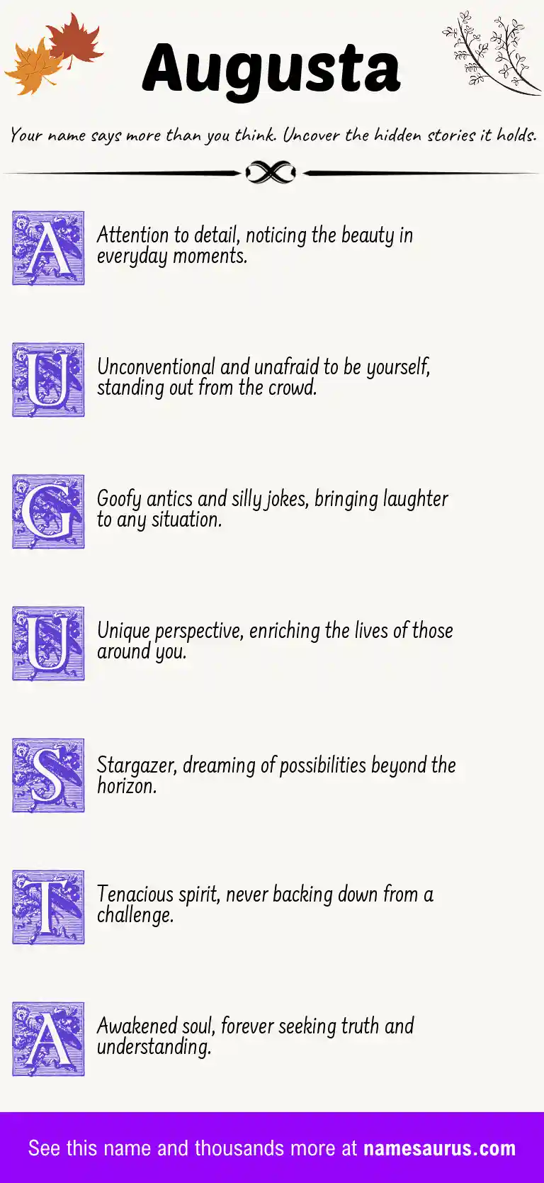 Acrostic poem about Augusta.