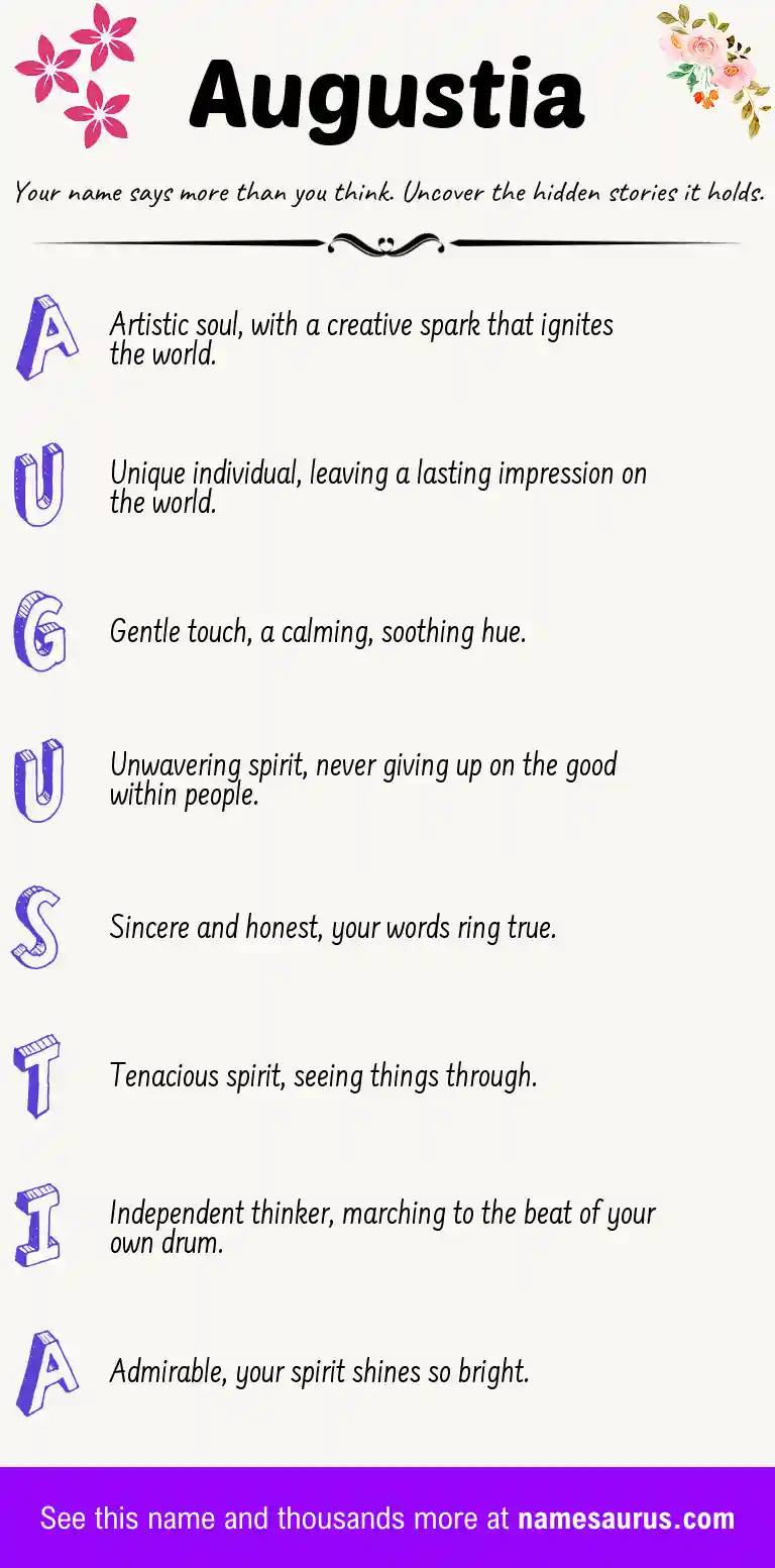 Acrostic poem about Augustia.