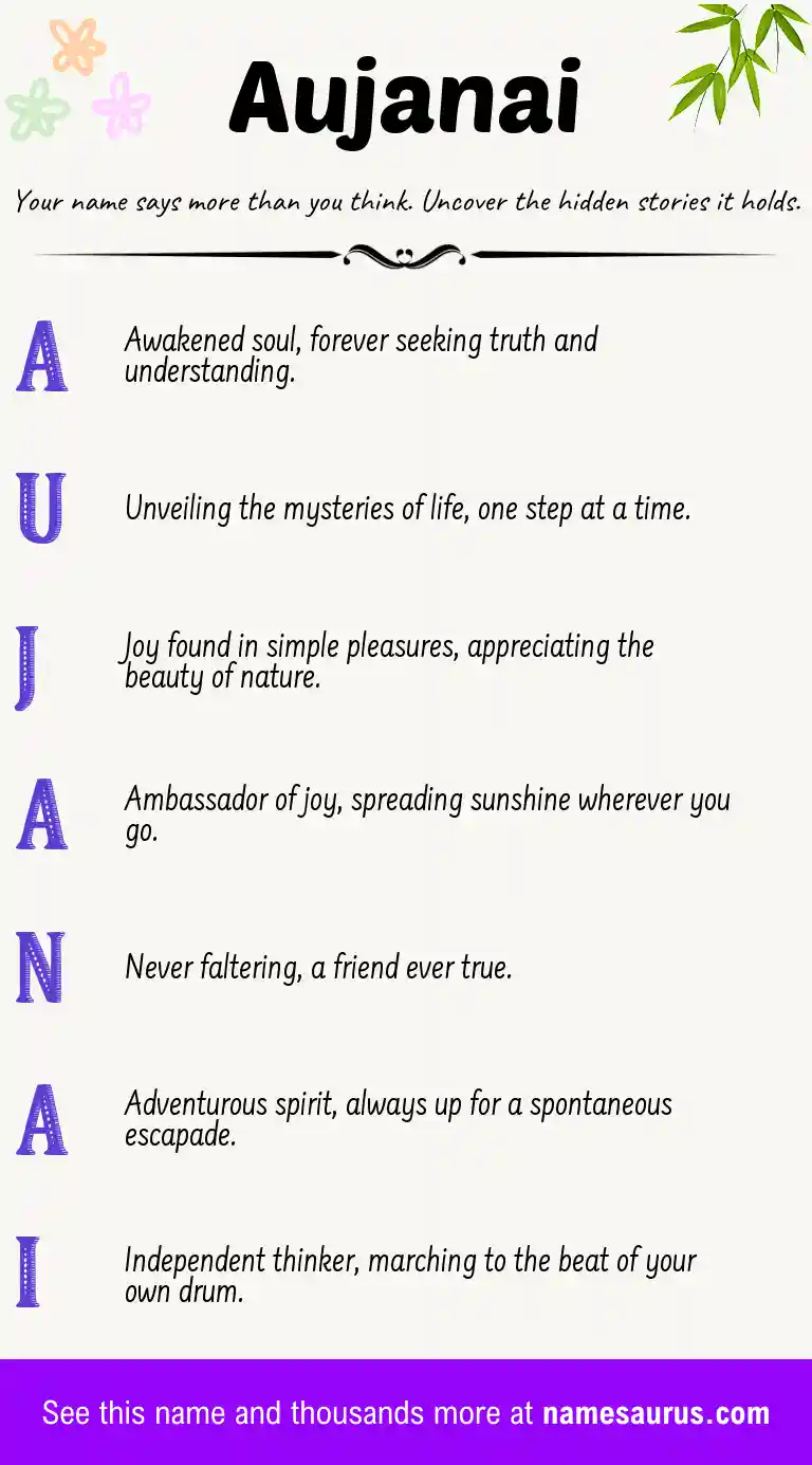 Acrostic poem about Aujanai.