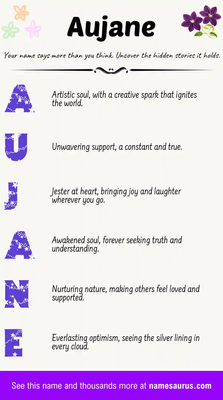 Acrostic poem about Aujane.