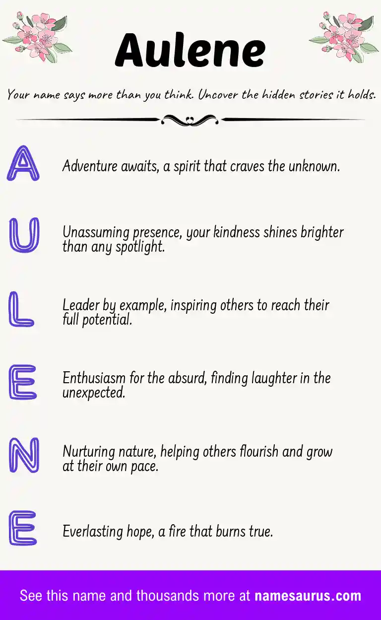 Acrostic poem about Aulene.