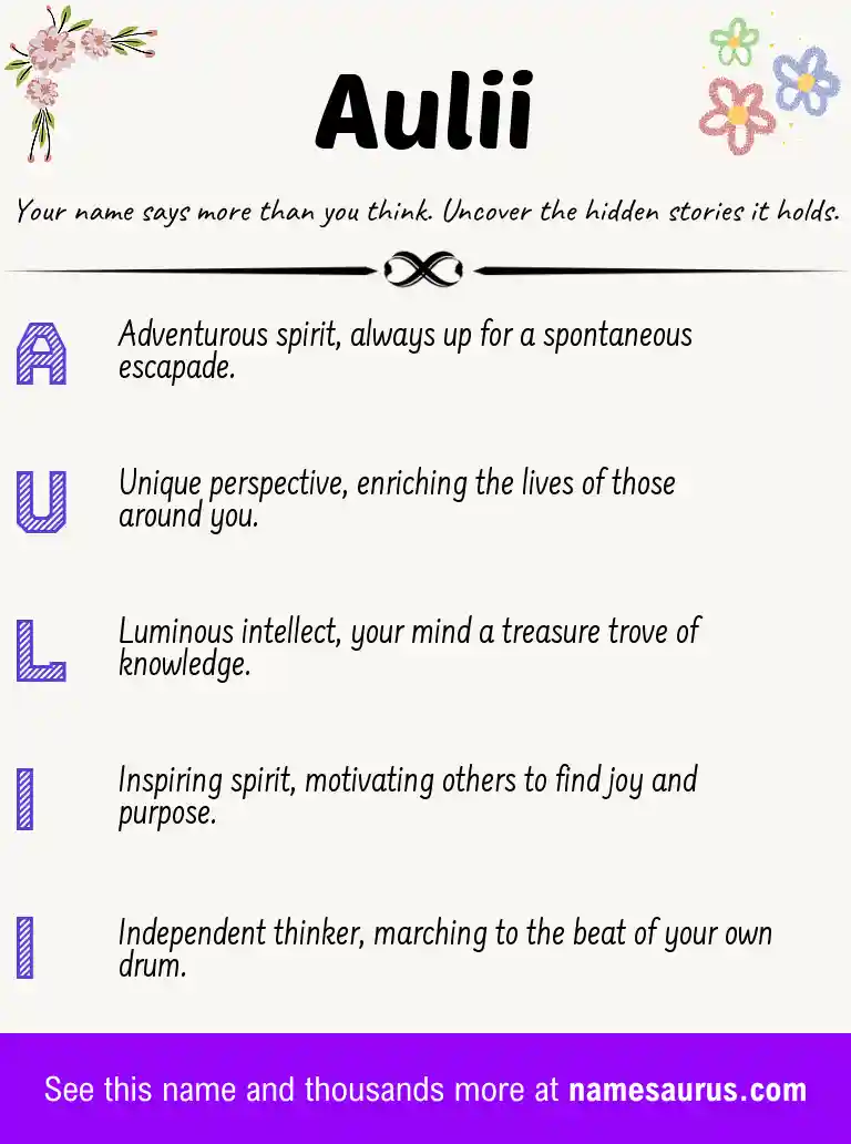 Acrostic poem about Aulii.