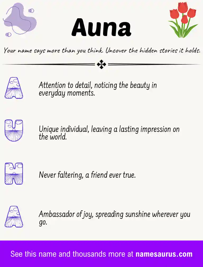 Acrostic poem about Auna.