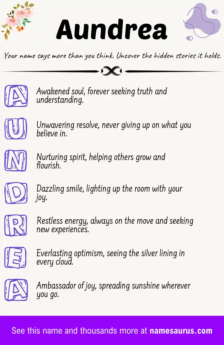 Acrostic poem about Aundrea.