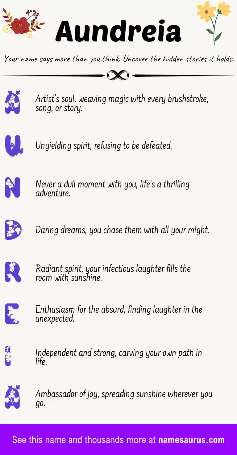 Acrostic poem about Aundreia.