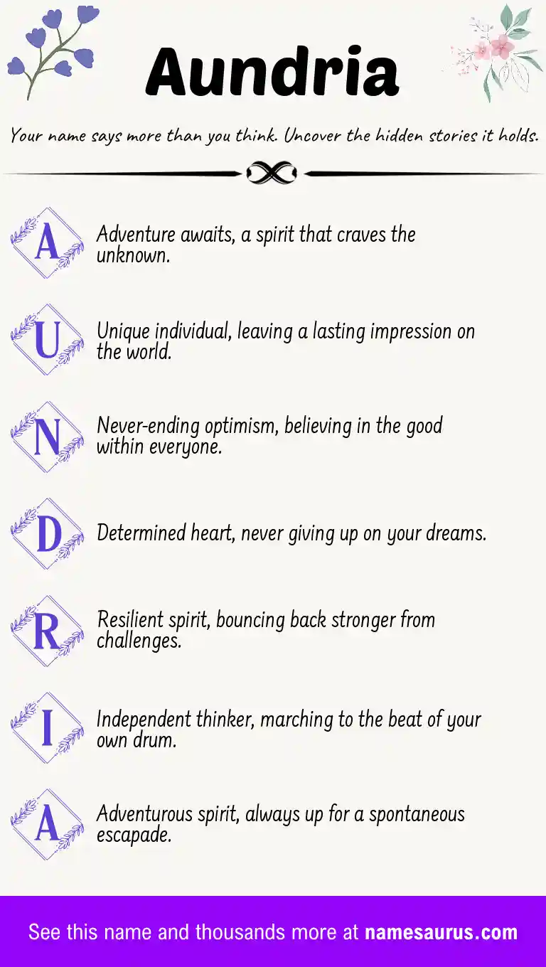 Acrostic poem about Aundria.