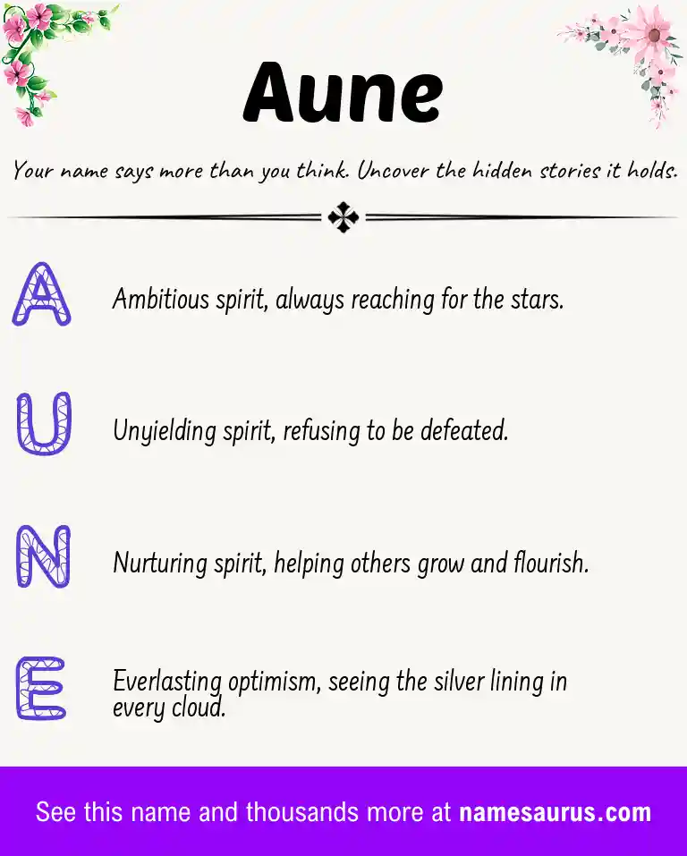 Acrostic poem about Aune.