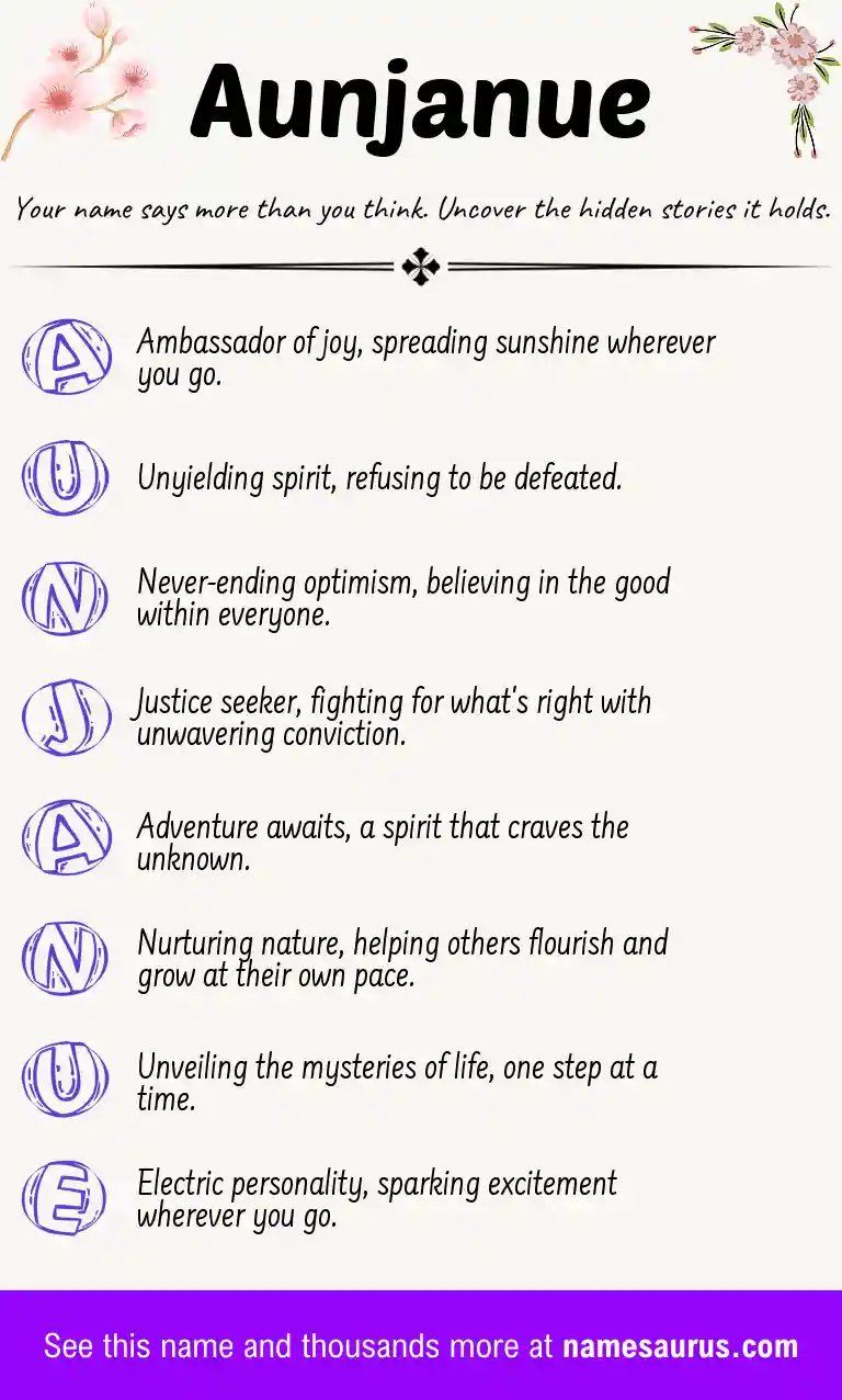 Acrostic poem about Aunjanue.