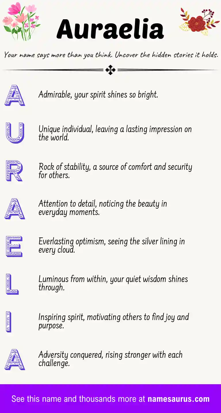 Acrostic poem about Auraelia.