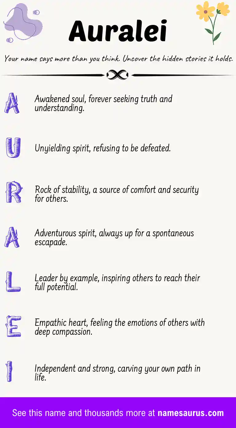 Acrostic poem about Auralei.