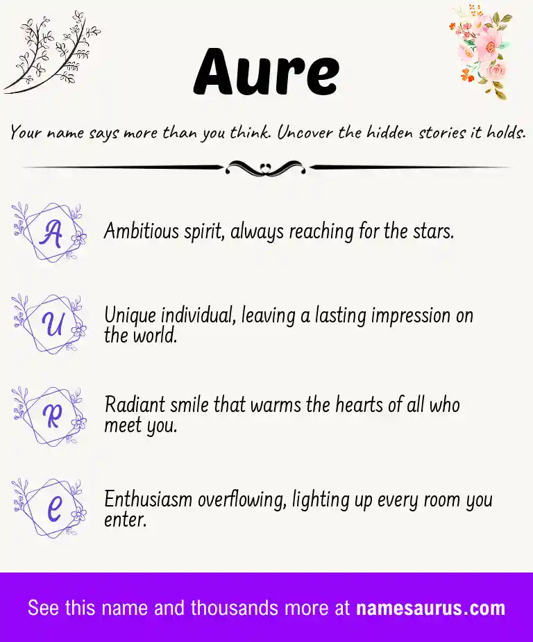 Acrostic poem about Aure.
