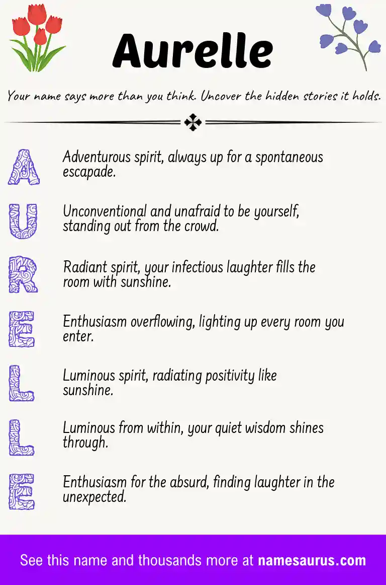 Acrostic poem about Aurelle.