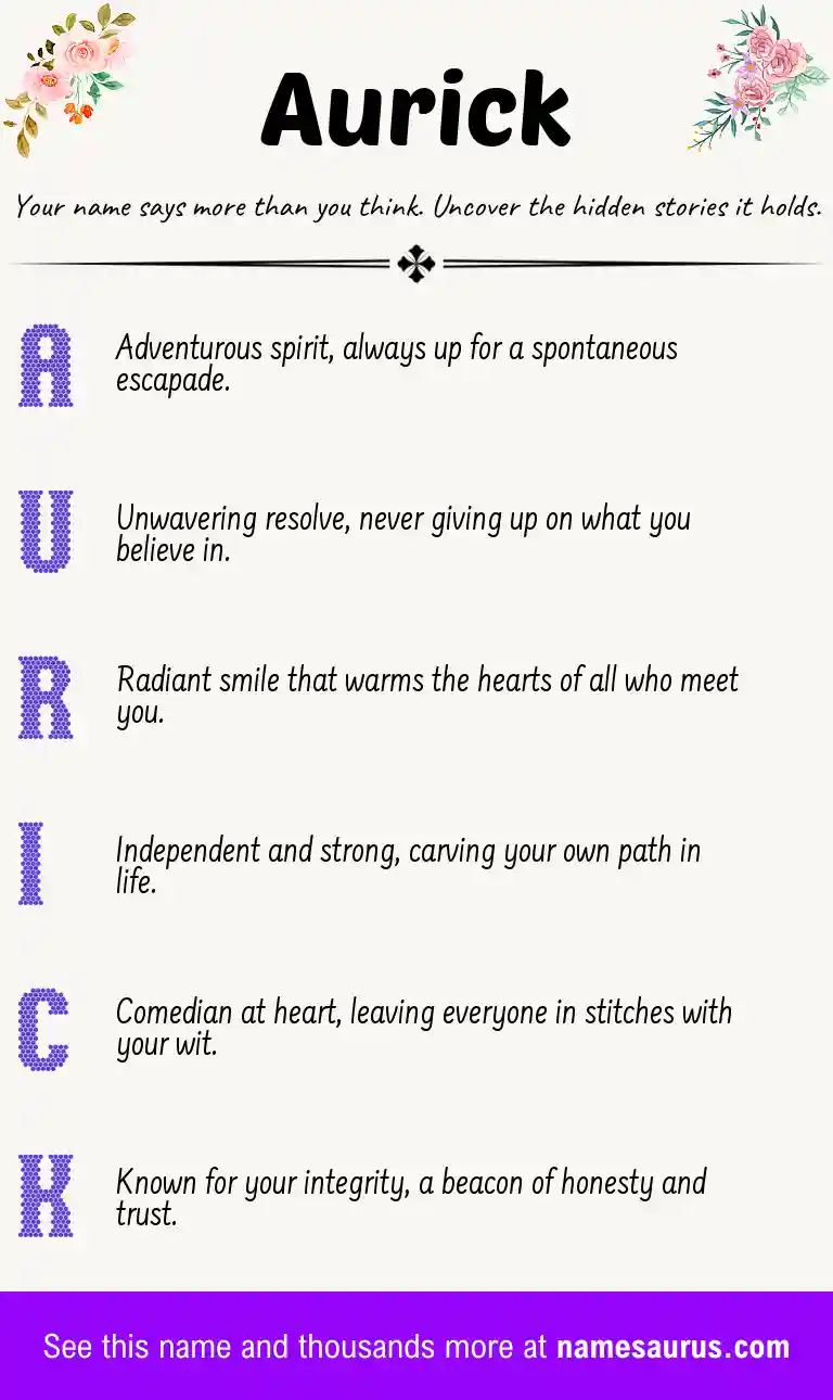 Acrostic poem about Aurick.