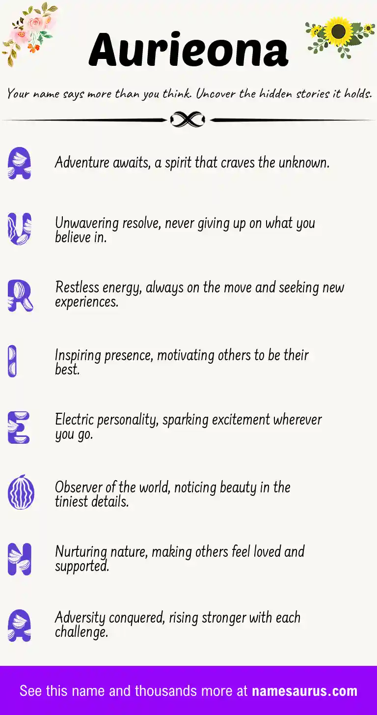 Acrostic poem about Aurieona.