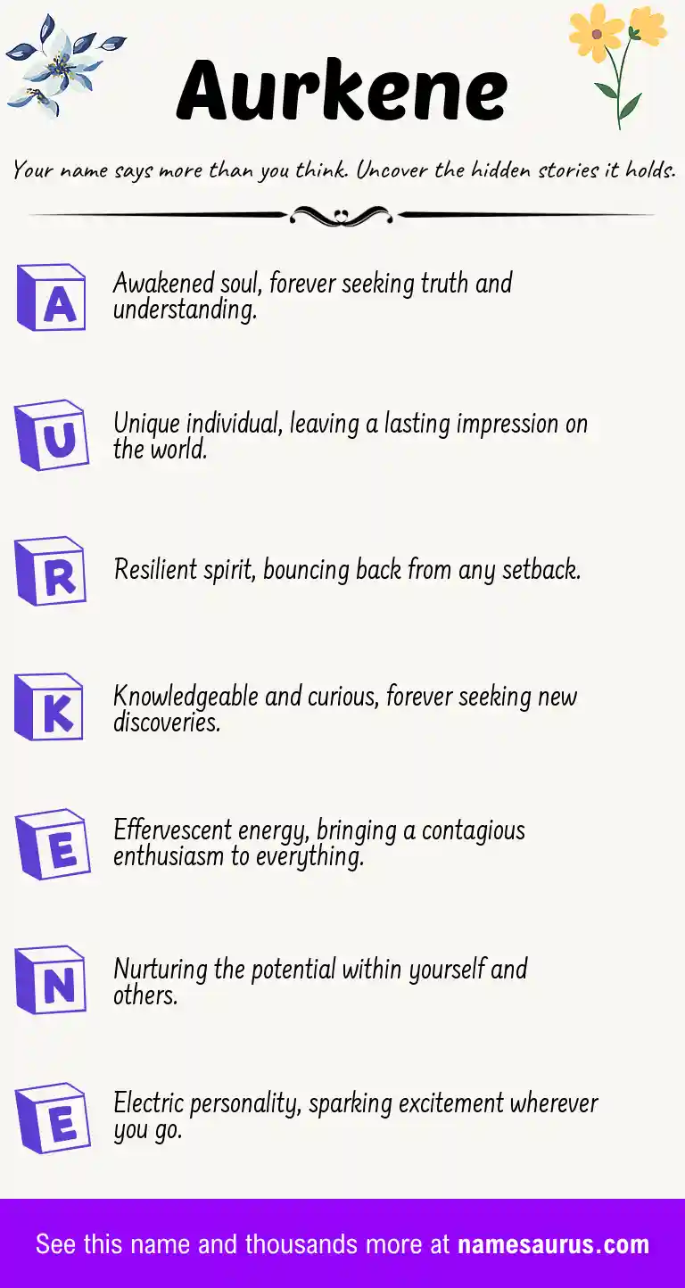 Acrostic poem about Aurkene.