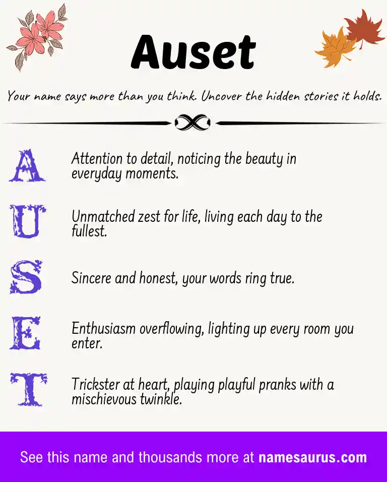 Acrostic poem about Auset.