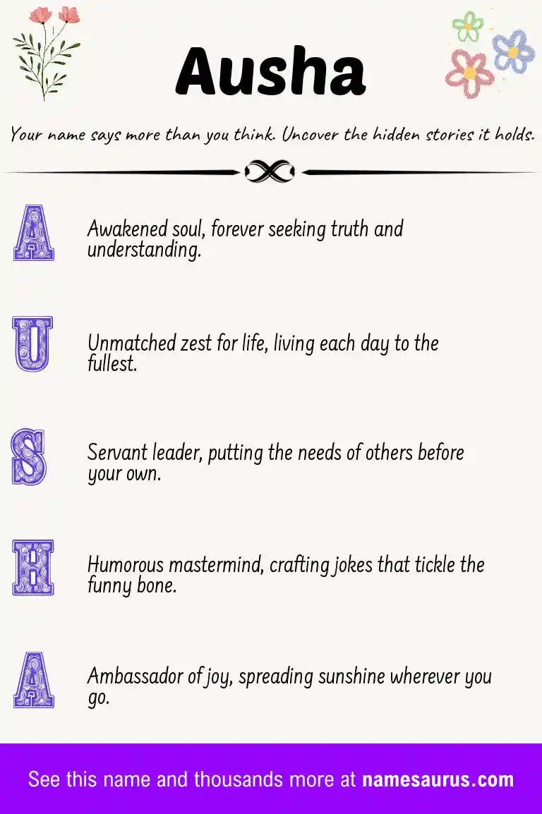 Acrostic poem about Ausha.