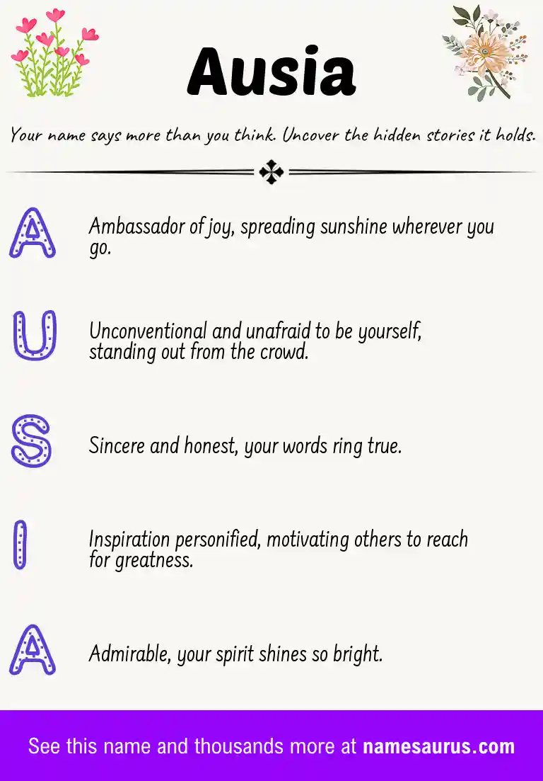 Acrostic poem about Ausia.