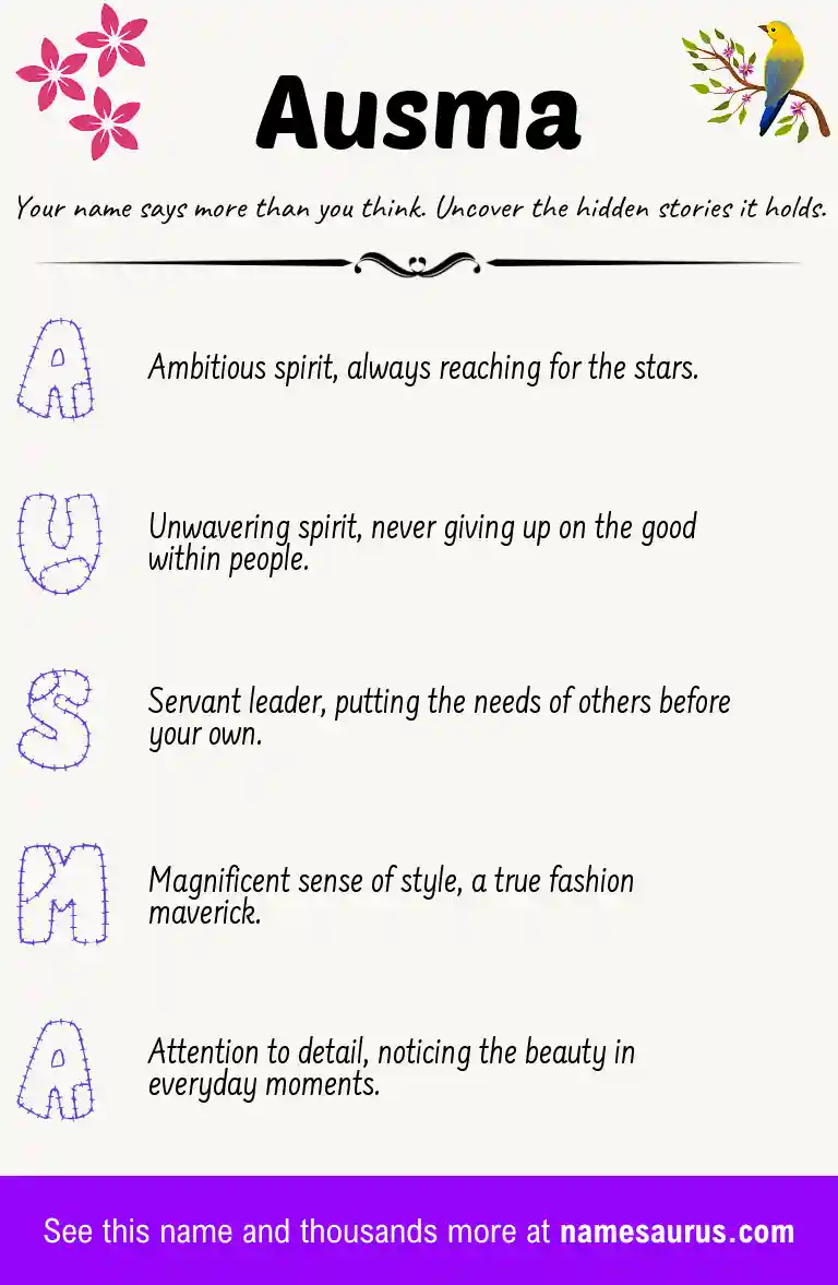 Acrostic poem about Ausma.