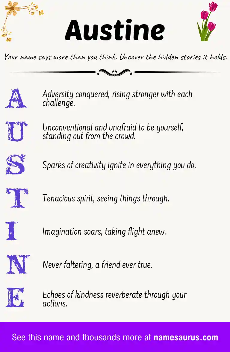 Acrostic poem about Austine.