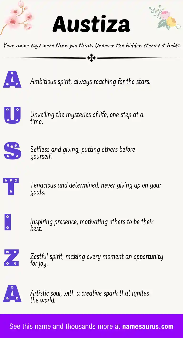 Acrostic poem about Austiza.
