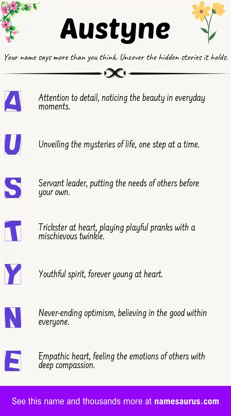 Acrostic poem about Austyne.