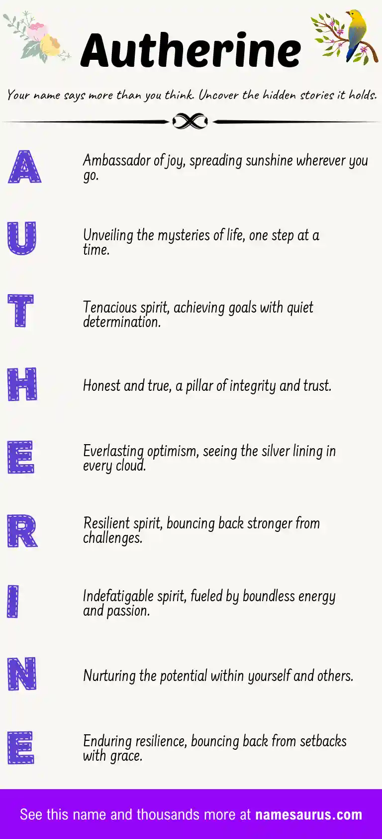 Acrostic poem about Autherine.