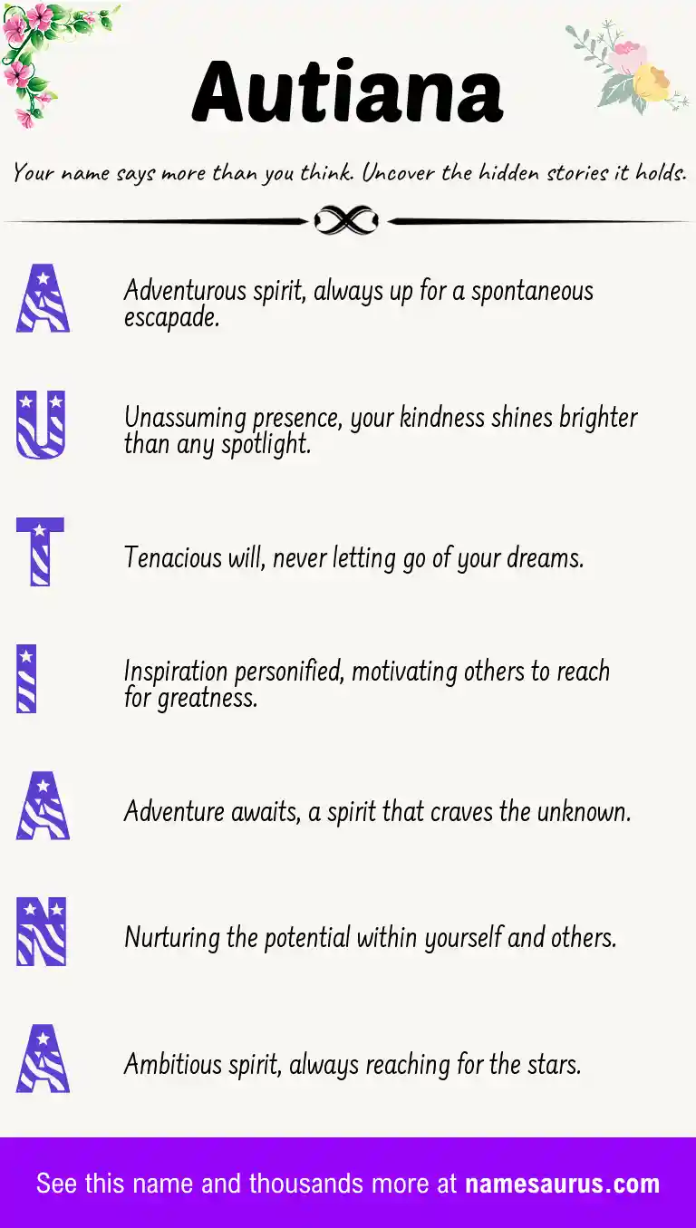 Acrostic poem about Autiana.