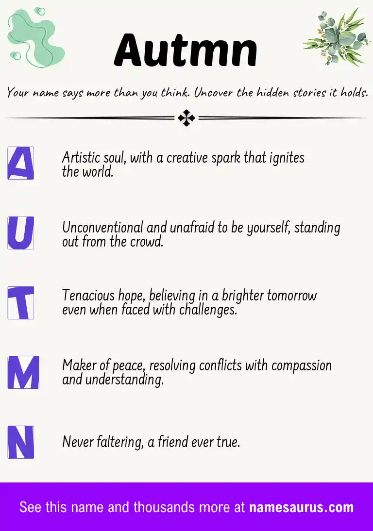 Acrostic poem about Autmn.