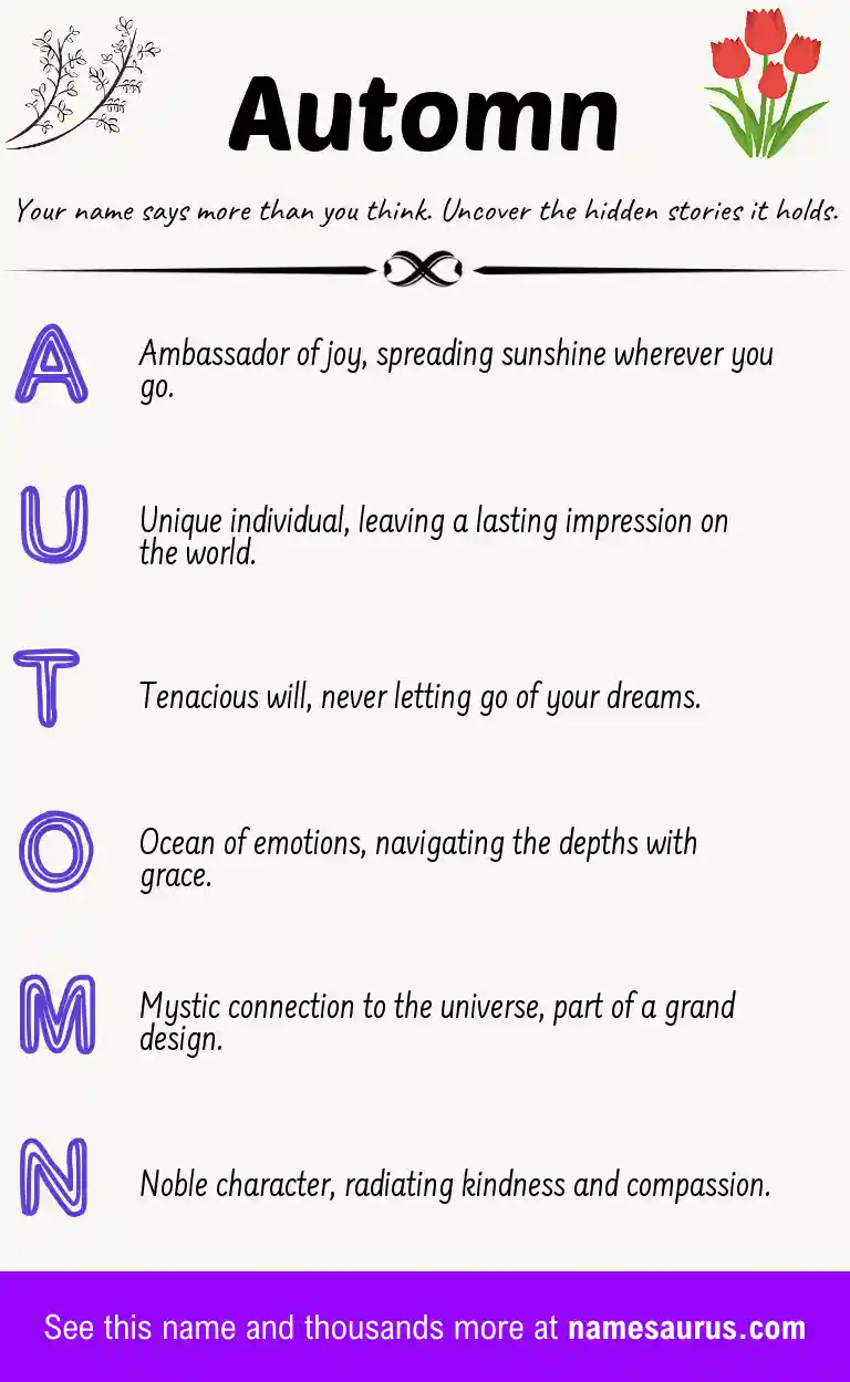 Acrostic poem about Automn.