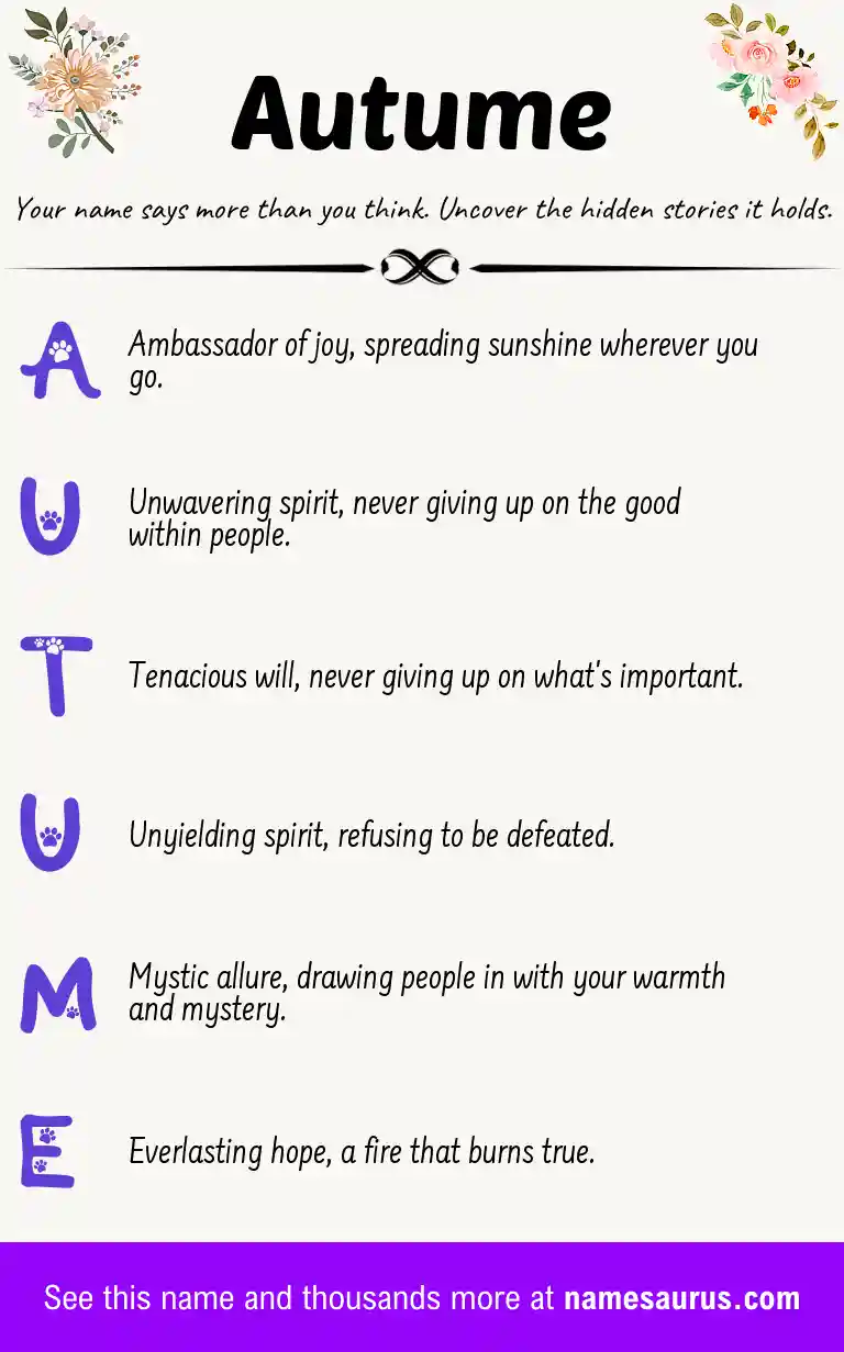 Acrostic poem about Autume.
