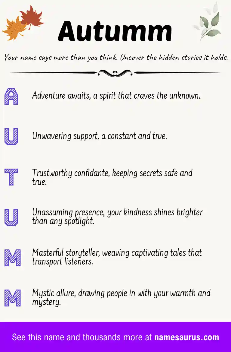 Acrostic poem about Autumm.