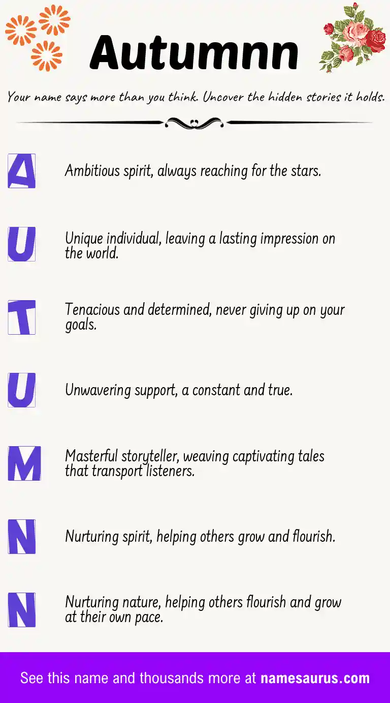 Acrostic poem about Autumnn.