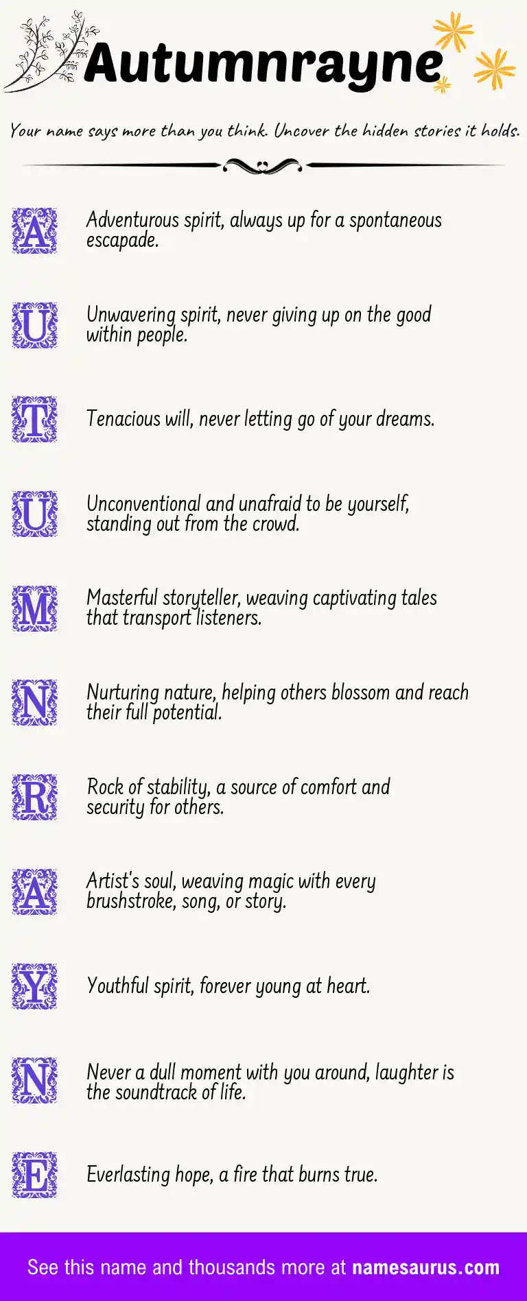 Acrostic poem about Autumnrayne.