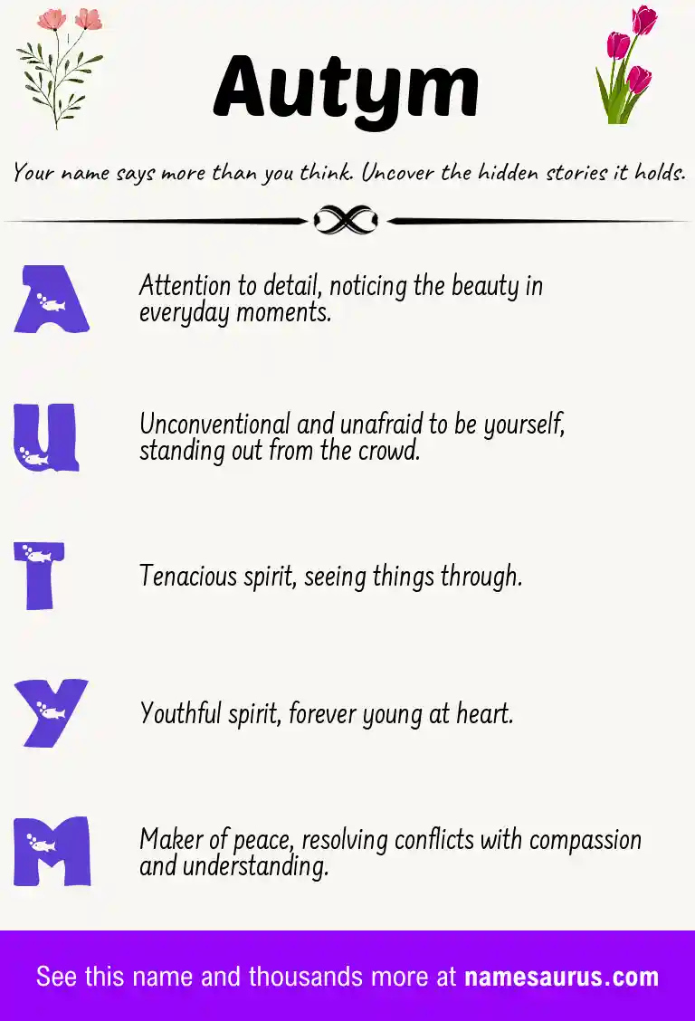 Acrostic poem about Autym.
