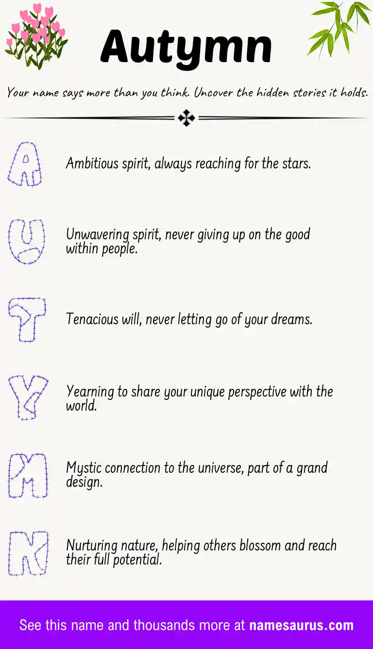 Acrostic poem about Autymn.
