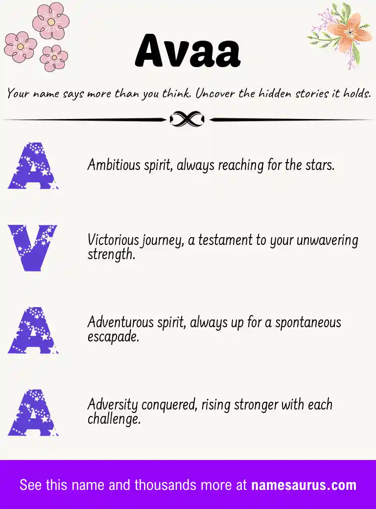 Acrostic poem about Avaa.