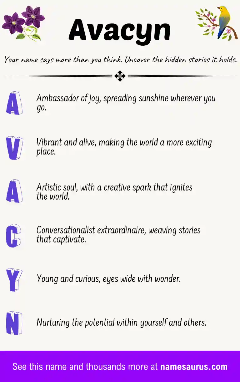 Acrostic poem about Avacyn.