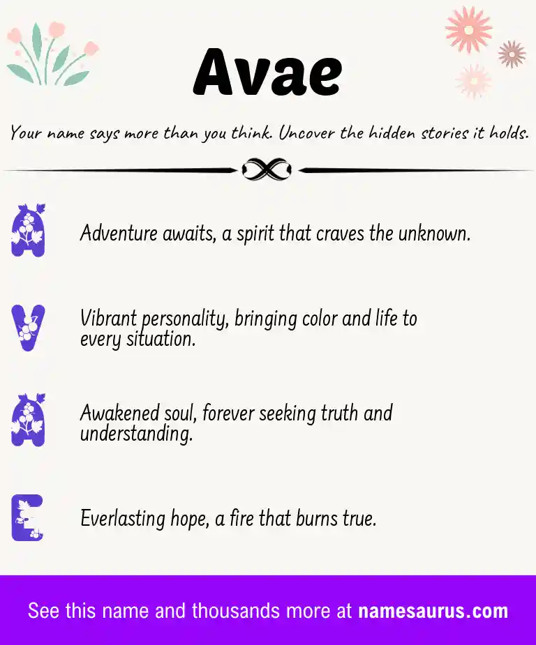 Acrostic poem about Avae.