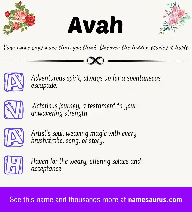 Acrostic poem about Avah.
