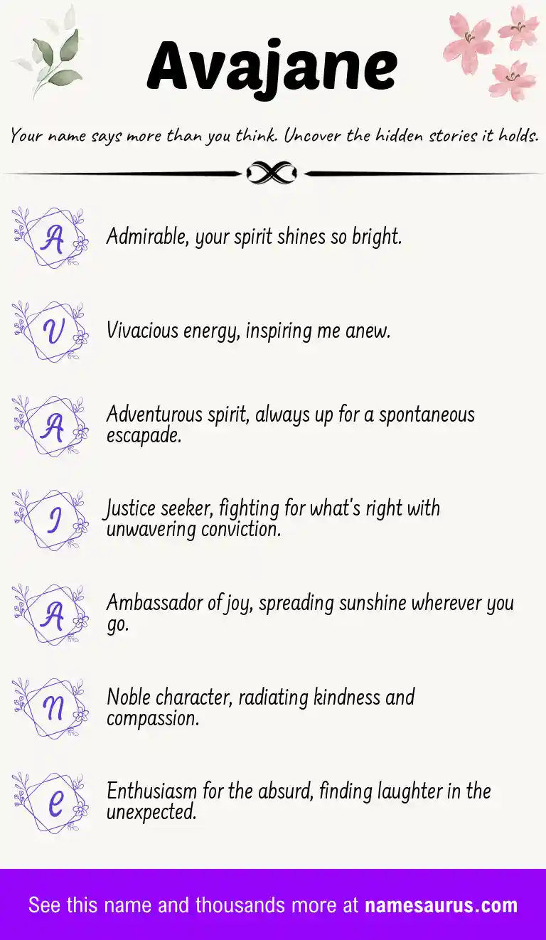 Acrostic poem about Avajane.
