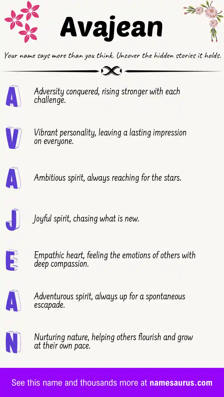Acrostic poem about Avajean.