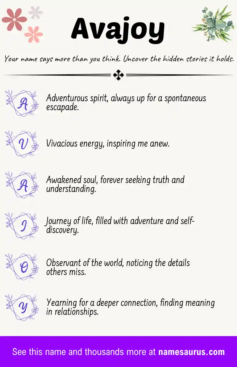 Acrostic poem about Avajoy.